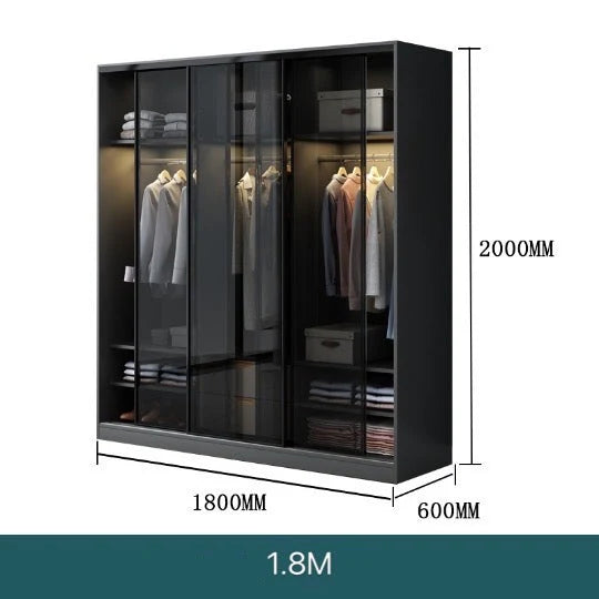 KLASY Designer Tempered Glass Sliding Wardrobe