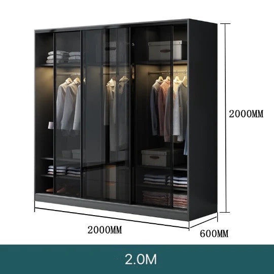 KLASY Designer Tempered Glass Sliding Wardrobe
