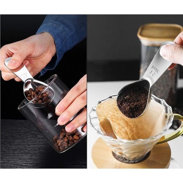 StitchesandTweed Coffee Scoop, Pack of 2 Stainless Steel 1 / 2 Tablespoon Coffee Scoop