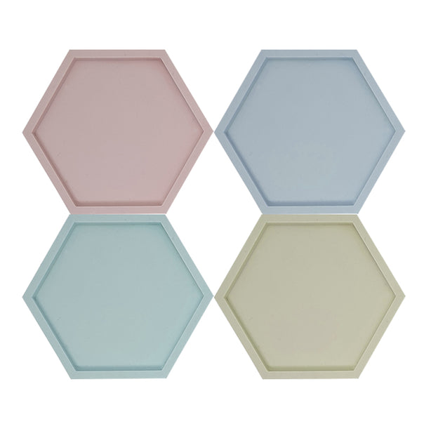 Jojomama Jesmo Marbelized Hexa Coaster Set of 4