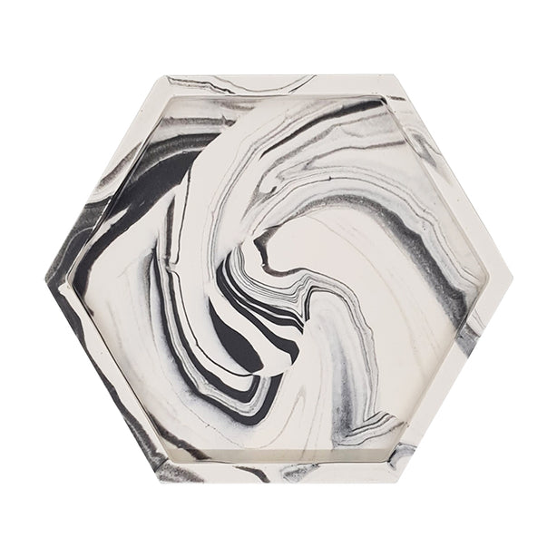 Jojomama Jesmo Marbelized Hexa Coaster Set of 4