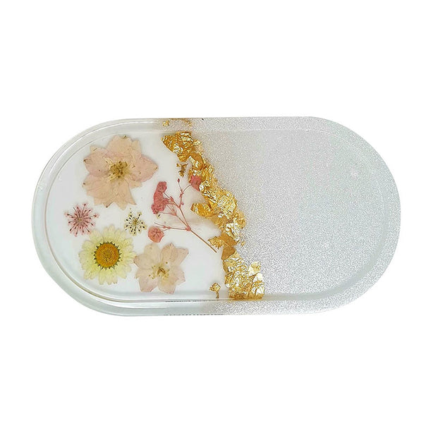 Jojomama Bloom Trinket Tray in pearl with gold leaf