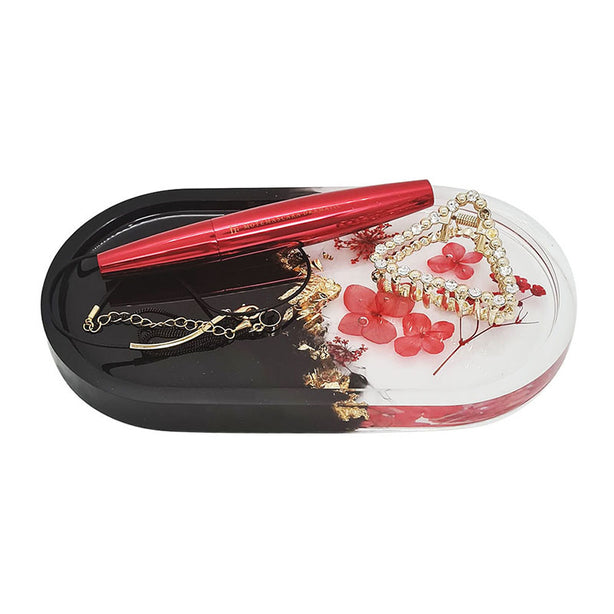 Jojomama Bloom Trinket Tray in black with gold leaf
