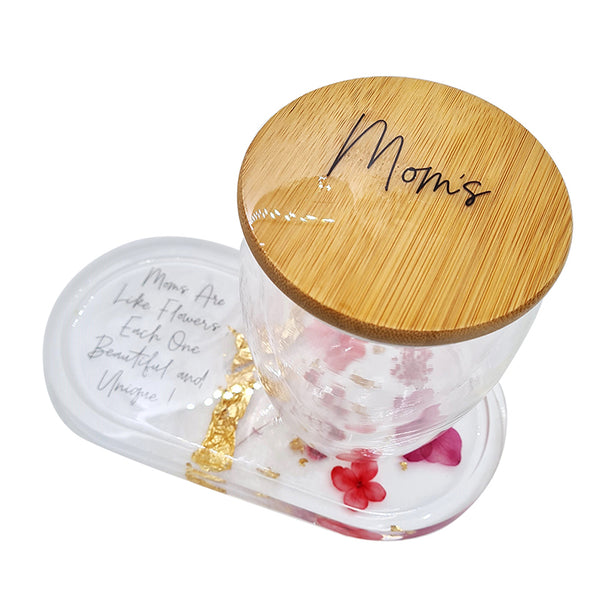 Jojomama Chill-out mom set comes with Trinket tray with double glaze glass and bamboo cover