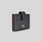 FERRAGAMO Unisex Leather Accordion Card Holder Black/Red RS-660812