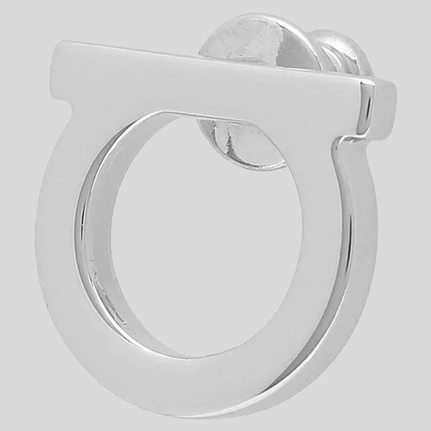 FERRAGAMO Gancini Earrings (L) Palladium RS-760119