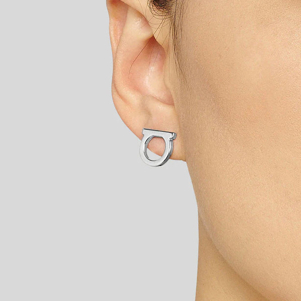 FERRAGAMO Gancini Earrings (L) Palladium RS-760119