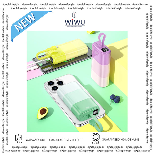 WIWU Wi-P015 10000mAh Candy Power Bank Portable Phone Battery Charger with Charging Cable