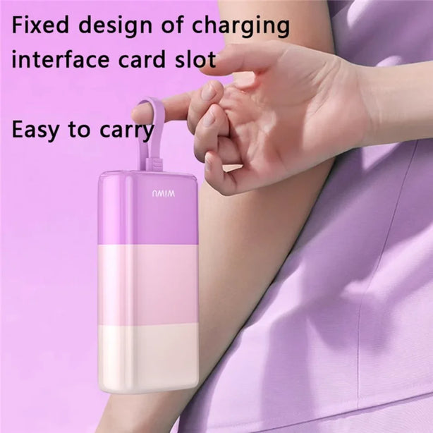 WIWU Wi-P015 10000mAh Candy Power Bank Portable Phone Battery Charger with Charging Cable