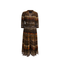 Wool Watercolor Plaid Midi Dress