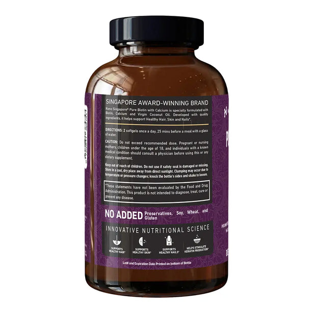 Pure Biotin with Calcium 10,900mcg - 120ct
