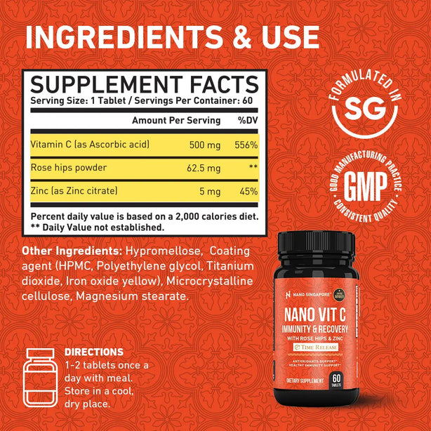 Nano Vitamin C With Zinc - 120ct / Bundle of 2