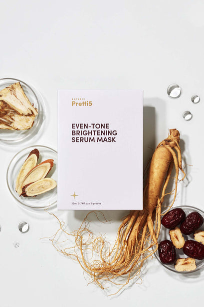 Pretti5 Even-Tone Brightening Serum Mask 22ml x5 Expiry date: Nov 26