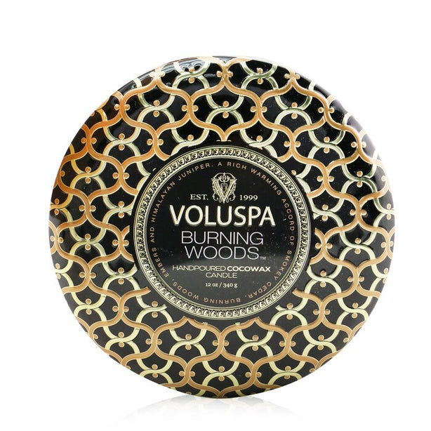 3 Wick Decorative Tin Candle - Burning Woods - 340g/12oz