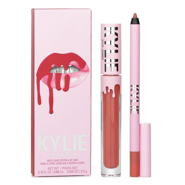 Matte Lip Kit: Matte Liquid Lipstick 3ml + Lip Liner 1.1g - # 801 Queen - 2pcs