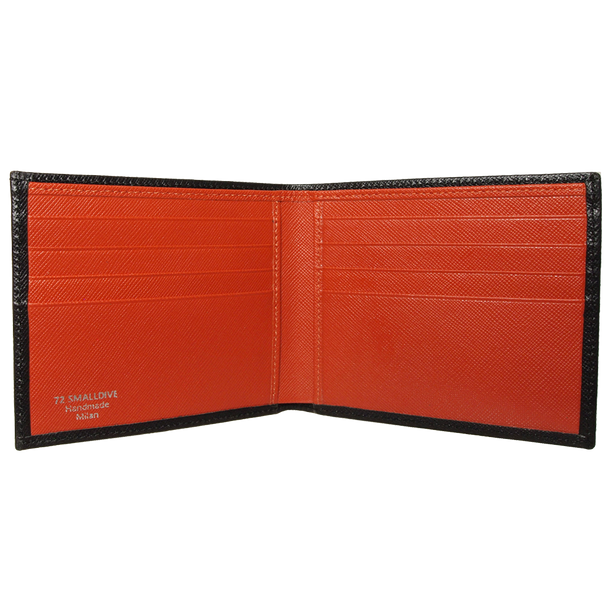 72 Smalldive 8 Card Sleeves Bi-Colored Saffiano Leather Billfold