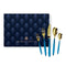 Charles Millen Signature Collection Adelia 20 Piece Cutlery Set, Gold Mirror Finish With Blue Handle