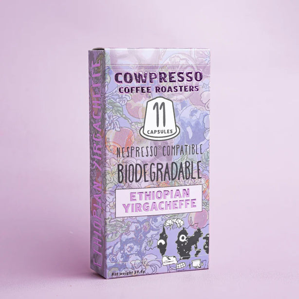 Cowpresso Roasted Coffee - NESPRESSO Compatible Pods: Yirgacheffe (5 Boxes)
