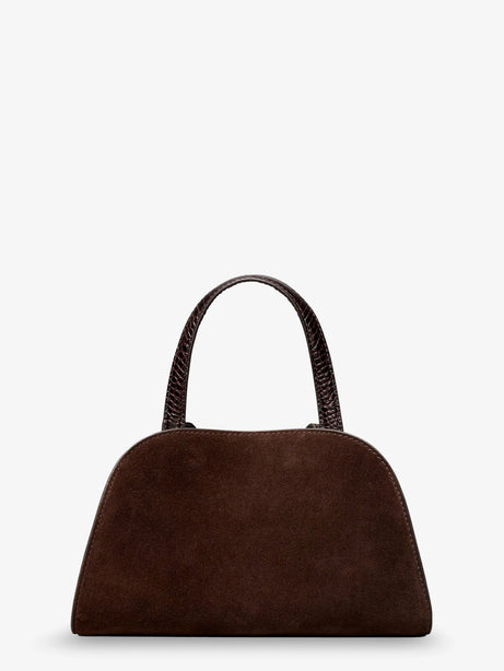 Tory Burch Romy Small suede satchel bag with shoulder strap - Darkcocoa