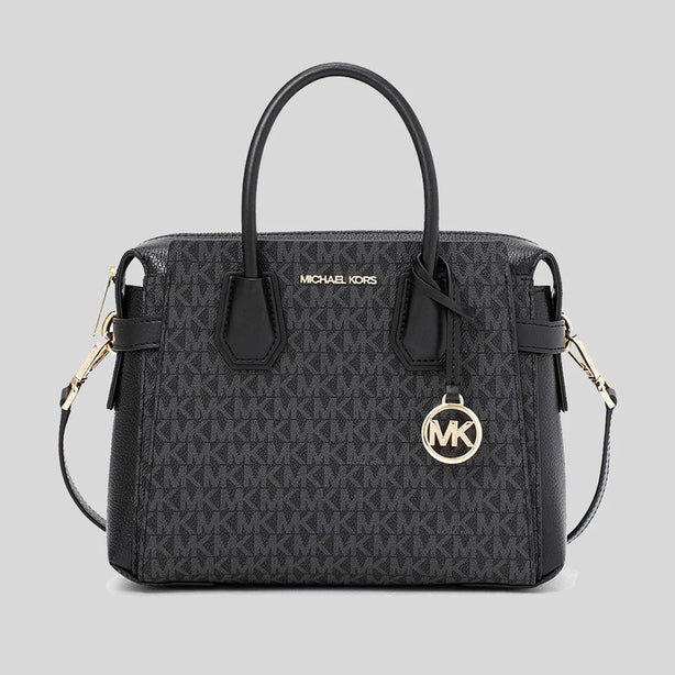 MICHAEL KORS Mercer Small Logo Belted Satchel Black RS 35F2GM9S1B Robinsons Singapore