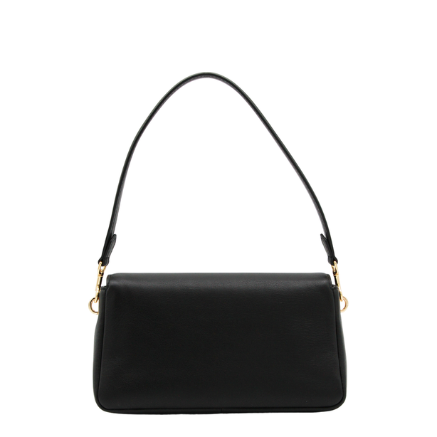 Charlie Small Calf Leather Shoulder Bag - Black