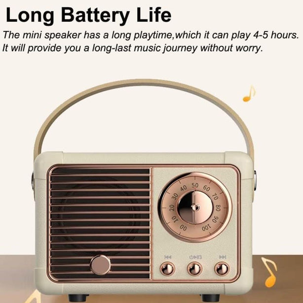 StitchesandTweed Stereo Portable Vintage Speaker, HiFi Grade Sound Speaker - Black