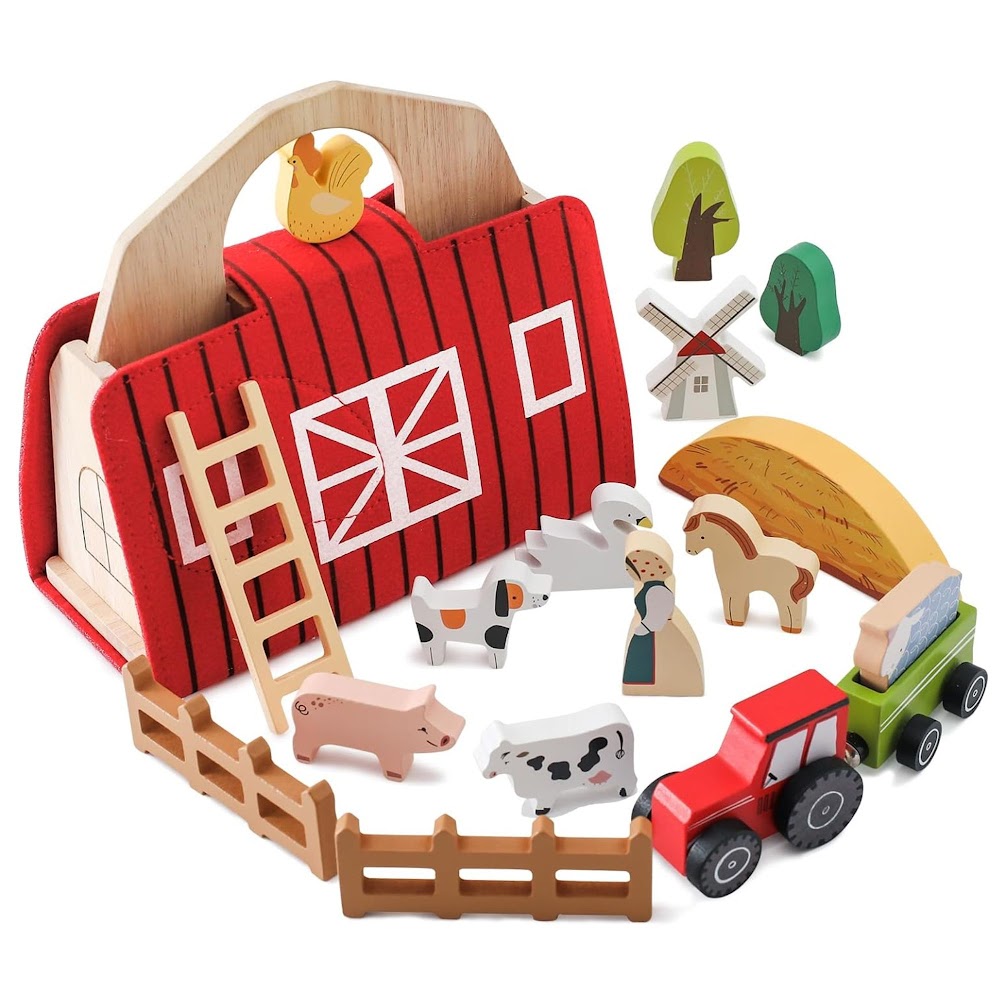 Wooden Farm Set Australia StitchesandTweed Wooden Barn Farm