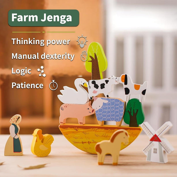 StitchesandTweed Farm Animal Toys Stacker Game