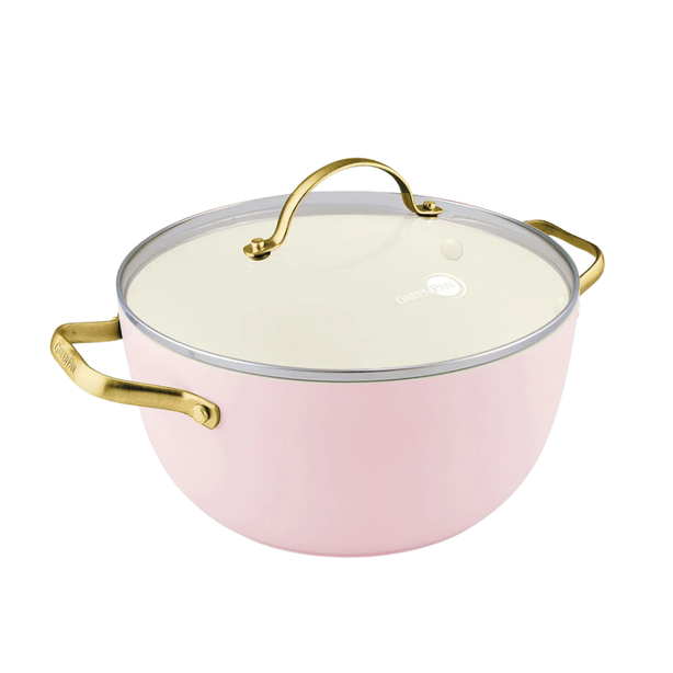 GreenPan Padova 24cm Ceramic Non-stick Casserole Pot, Blush [PFAS FREE]