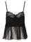 Chloe' Crêpe De Chine Thin Strap Lingerie Top - Black