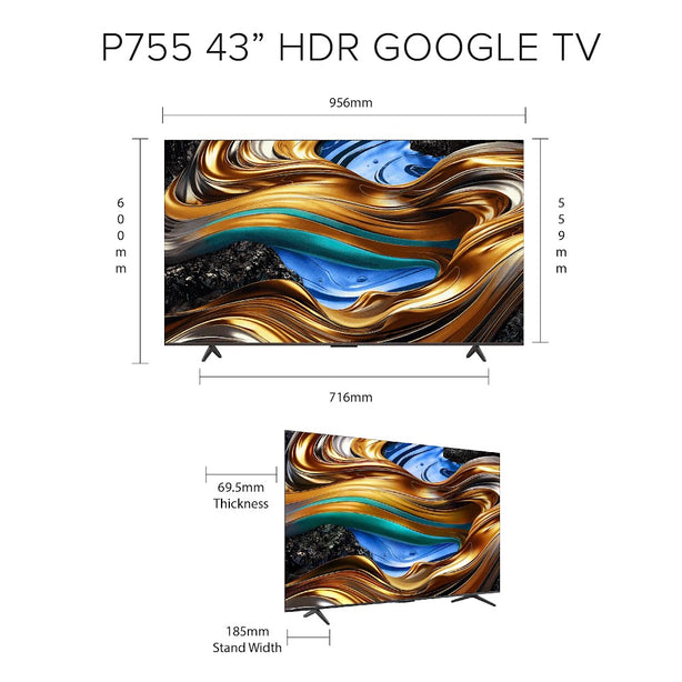 TCL P755 HDR Google TV 43 inch
