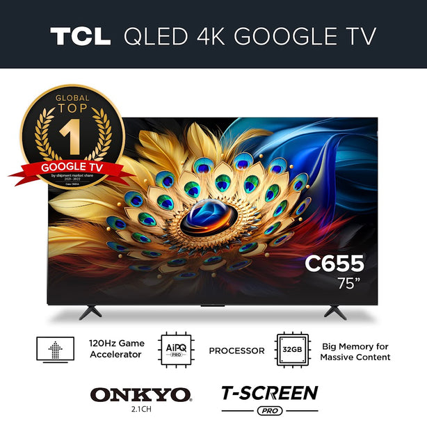 TCL C655 Qled 4K Google TV 75 Inch