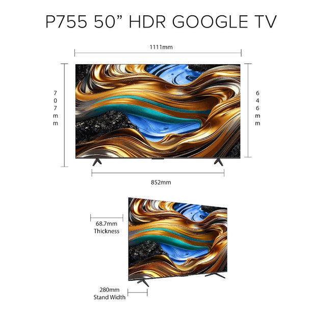 TCL P755 HDR Google TV 50 inch