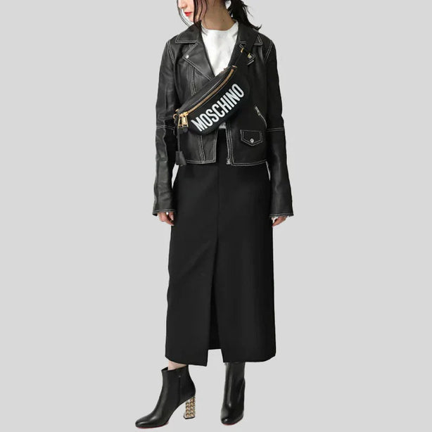 MOSCHINO Leather Belt Bag Black RS-A7712