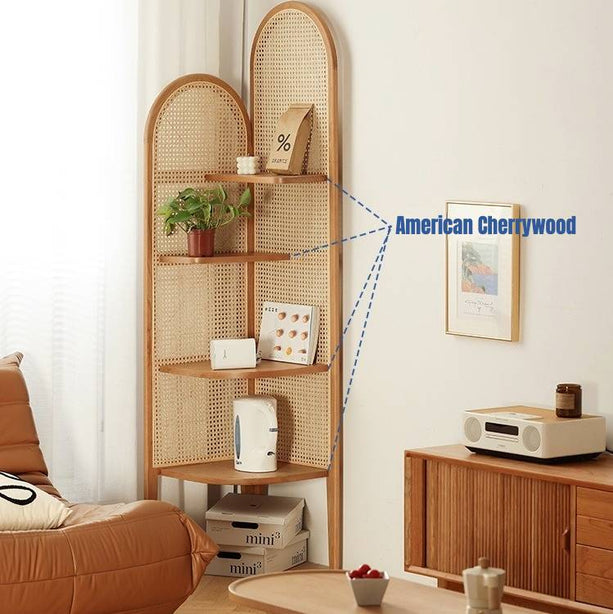 Fujiwara Rattan Corner Shelf