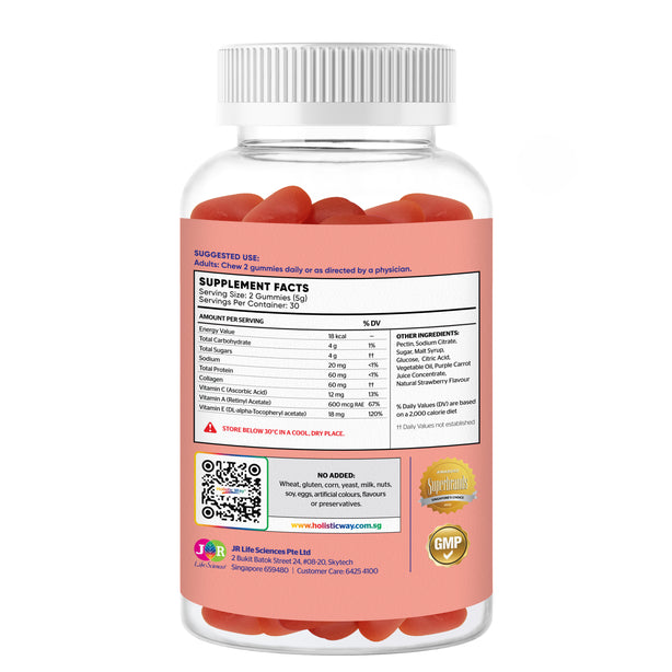 Holistic Way Collagen Radiance Gummy with Vitamin A, C & E (60 Gummies)