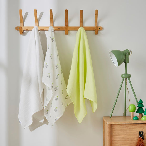 PANDA 100% Cotton Muslin Squares – 3 pack