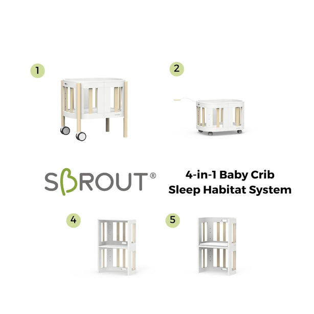 SBROUT® 4-in-1 Multifunctional Baby Crib Bundle