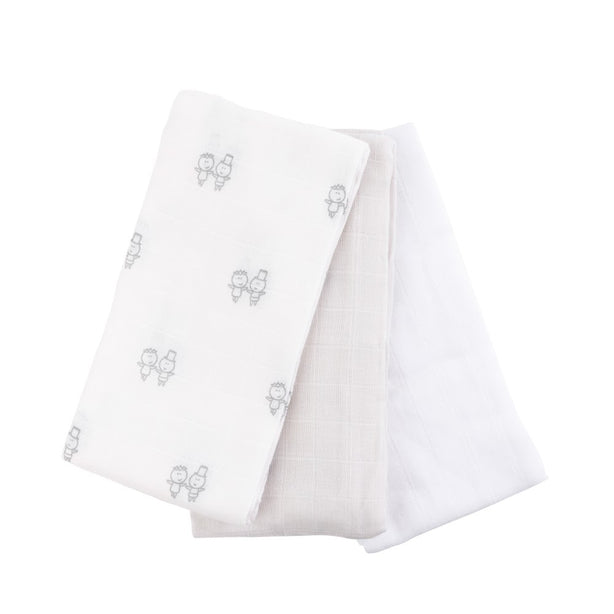KIKI & SEBBY¬Æ Bamboo Cotton Muslin Squares ‚Äì 3 Pack