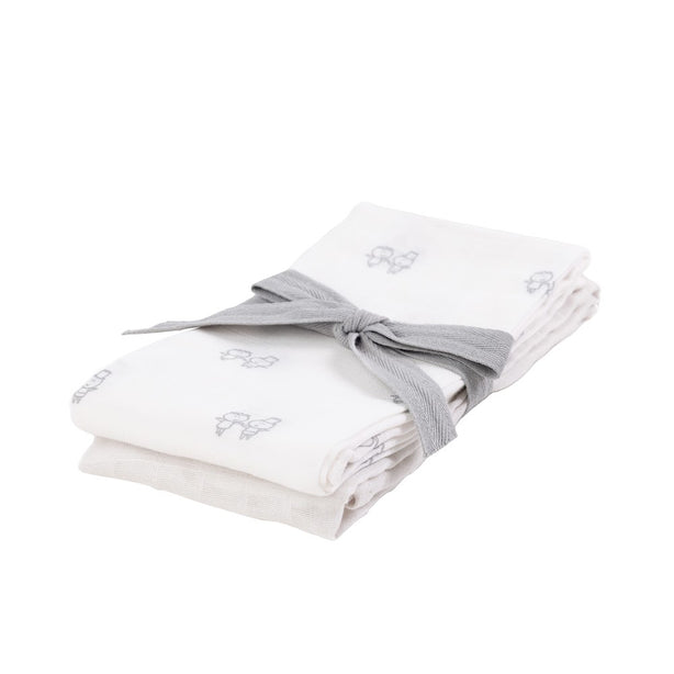 KIKI & SEBBY®  Bamboo Cotton Muslin Swaddle Blankets – 2 pack