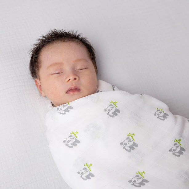 PANDA Bamboo Cotton Muslin Swaddle Blankets – 2 pack