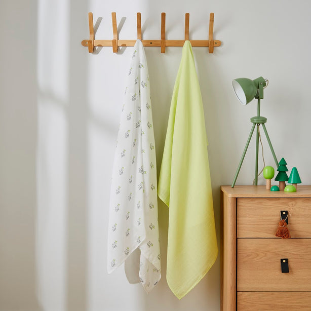 PANDA Bamboo Cotton Muslin Swaddle Blankets ‚Äì 2 pack