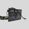 BALENCIAGA Crocodile Embossed Leather Lanyard Card Holder Black RS-655246