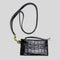BALENCIAGA Crocodile Embossed Leather Lanyard Card Holder Black RS-655246