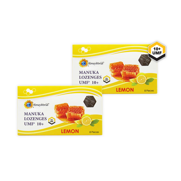 HoneyWorld Manuka UMF 10+ Lemon Lozenges 8pcs (Bundle of 2)