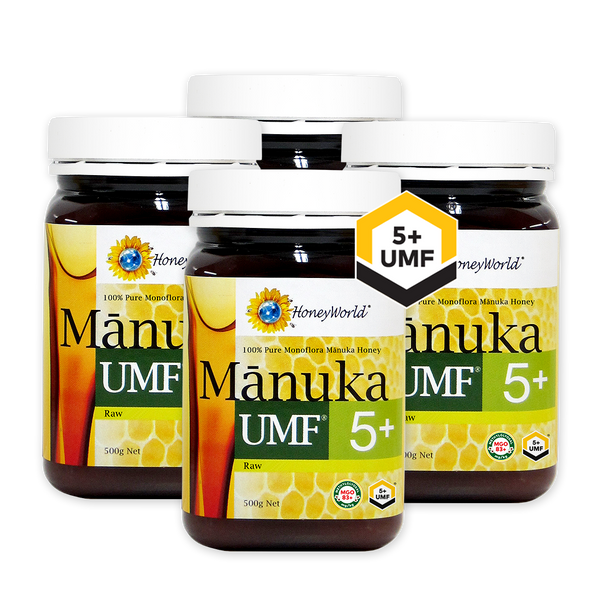 HoneyWorld Raw Manuka UMF5+ 500g (Bundle of 4)
