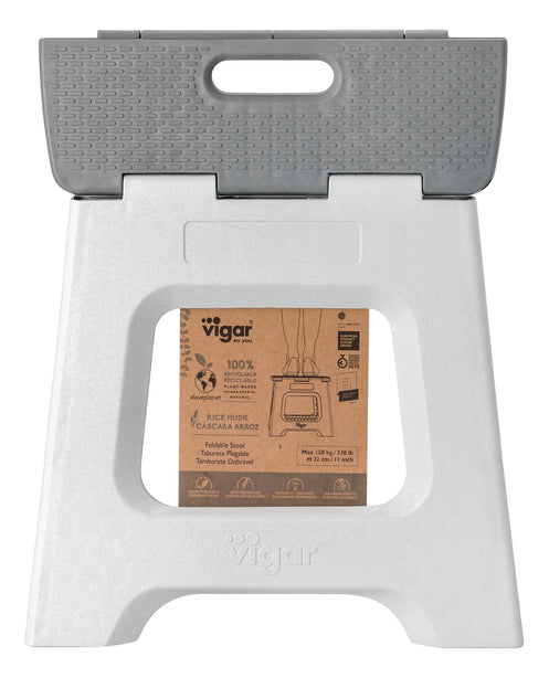 Vigar Compact Foldable Stool 100% Recycled Plastic Zeroline Grey