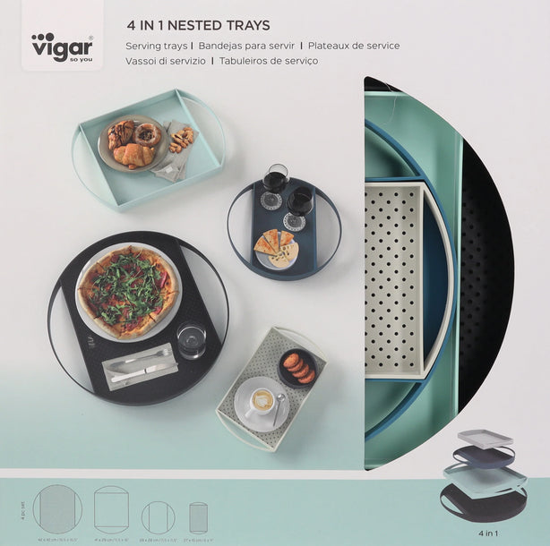 Vigar 4 in 1 Nested Serving Trays (2 Colours Available)