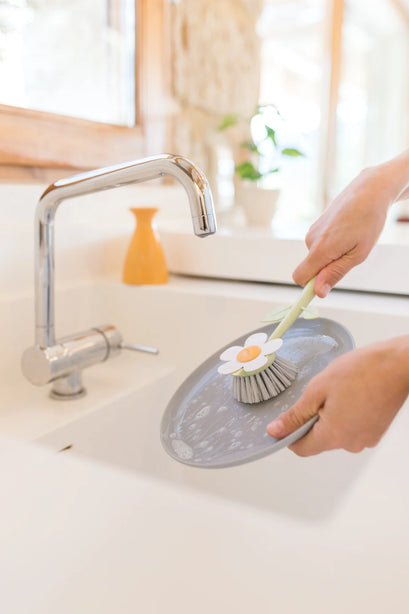 Vigar Florganic Dish Brush With Vase (Pink or Orange Colour)