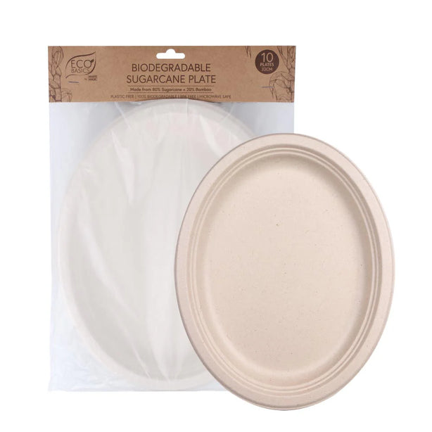 Biodegradable Sugarcane Plate 32cm ‚Äì 10pcs